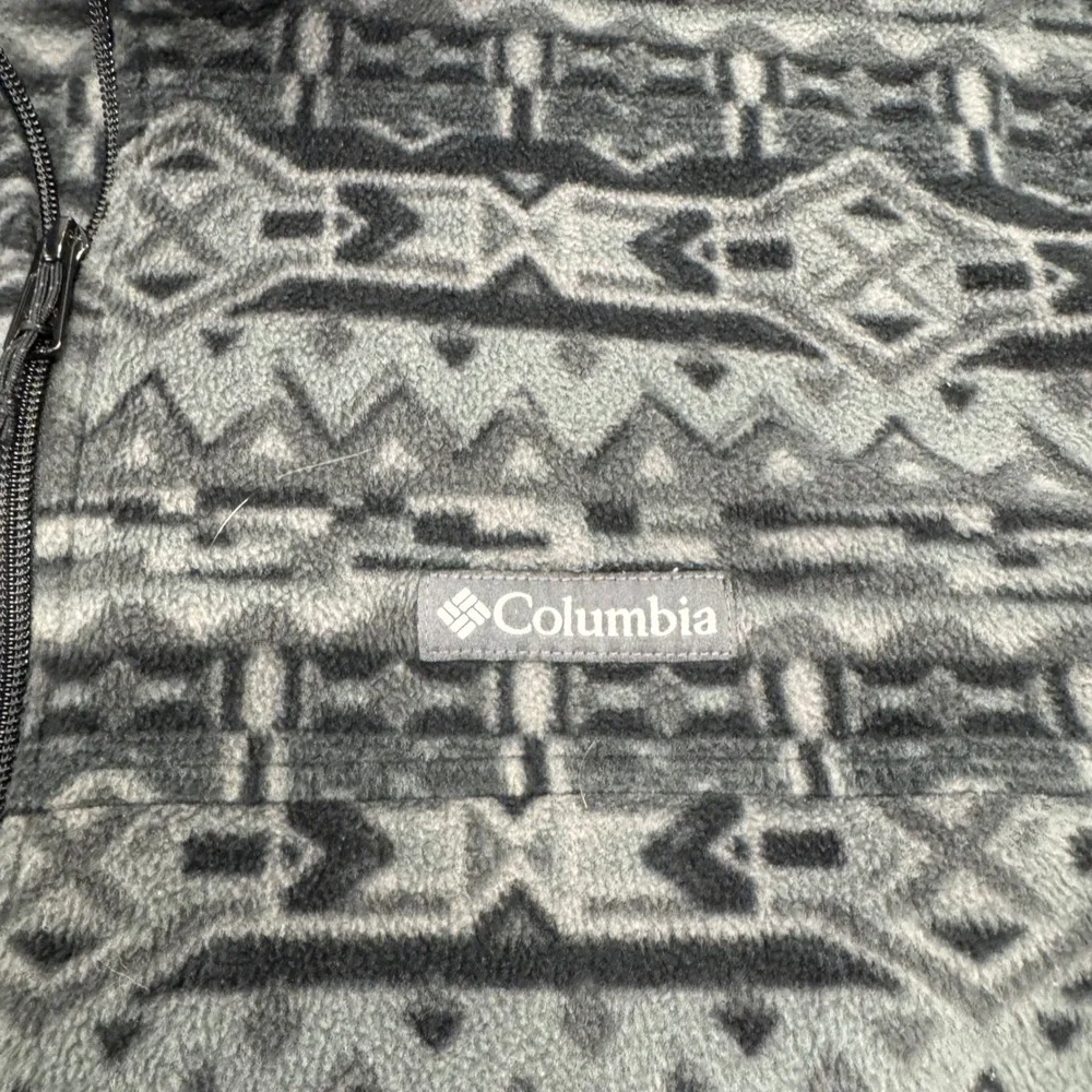 Columbia Fleece Jacket Mens XXL Grey Aztec Geometric Full Zip Excellent‎ Print